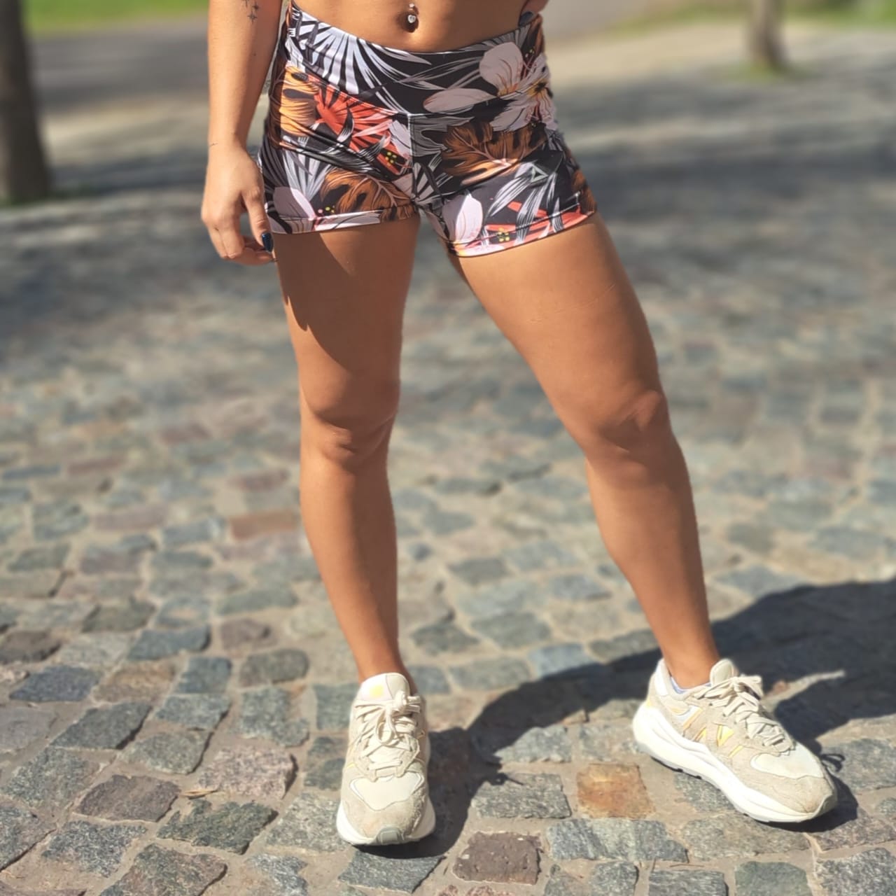 Calza corta estampada lycra 